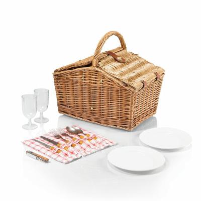 China Handmade Eco-Friendly Sustainable Wicker Willow Storage Picnic Basket for 2 Person for sale