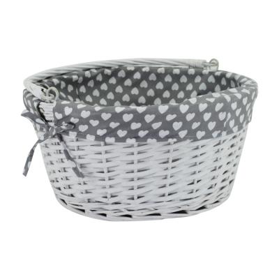 China Sustainable Folk Art Eco - Friendly Wicker Baskets With Fabric For Storage Basket Basket for sale