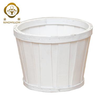 China Eco - Friendly Outdoor Plant Box White Flower Wooden Plant Pot for sale