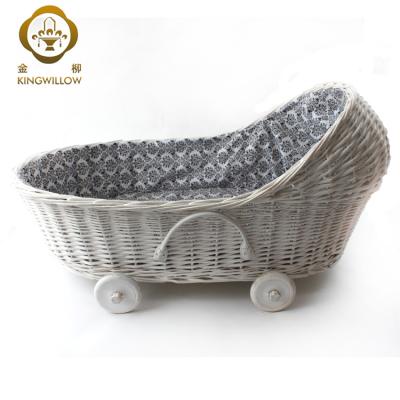 China EUROPEAN Wicker Baby Moses Basket Convertible Crib Baby Cots Designs Cribs with Wheels for sale