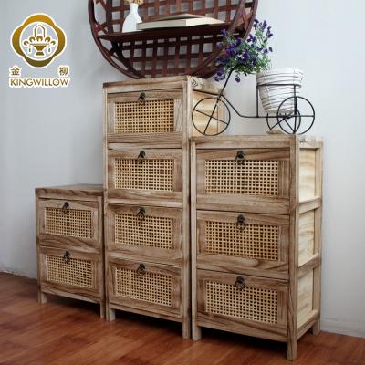 China Factory Wholesale Adjustable Kingwillow Handmade Stackable Wooden Chest Cabnit Of Storage Drawers (Other) With Drawers for sale