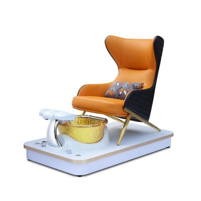 China Hot Sale Flexible Black Footstool Massage Spa Velvet Spa Treatment King Princess Sofa Tub Treatment Manicure Pedicure Chair for sale