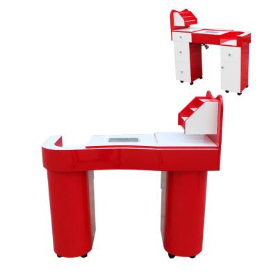 China 2018 Wholesale Modern Manicure Nail Salon Red And White Kangzhimei Table N049-1 for sale