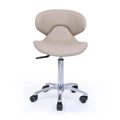 China Adjustable Hydraulic Rotating Technician Nail Salon Kangmei Beauty Salon Furniture Small Pedicure Stool Chair With Back for sale