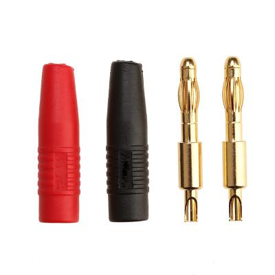 China Gold Plated Brass+ABS 4mm Banana Plug Solder Connector With PVC Sheath For RC Models for sale