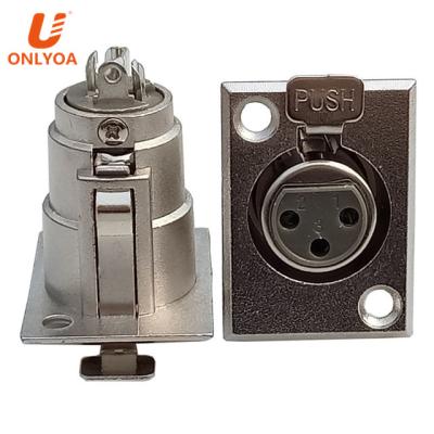 China audio & Video 3 Pin Female Panel Mount Connector XLR Connector Mount Connector / Chassis PCB for sale