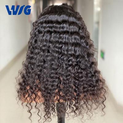 China Full Hd Full Lace Wig Transparent Cheap Peruvian Hair Full Lace Wig Deep Wave Hair 4 Bundles With Closure Remy Human Hair Weave Bundles With Closure Natural Color for sale