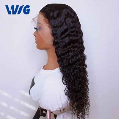 China Wholesale Deep Wave HD Lace Wigs Human Hair Full Lace Wig Cheap Transparent Lace Frontal Wig Full Lace Front Wigs Peruvian Virgin Hair 360 Lace Front Wigs For Black Women for sale