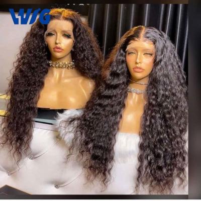 China Hd Transparent Colored Lace Front Wigs For Black Women Hd Full Lace Wig 613 Headband Lace Wig Virgin Blonde Full Lace Wave Wigs Virgin Cheap Transparent Hair Deep Curly Frontal Wig for sale