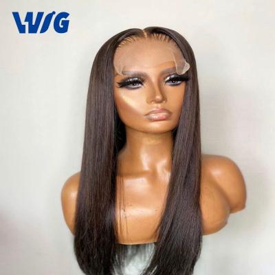 China Hd Full Lace Wigs Hd Transparent Cheap Lace Frontal Wig 10A Full Lace Wigs,Brazilian Virgin Hair Straight Wig Wholesale,Transparent 5x5 Lace Closure Wig for sale