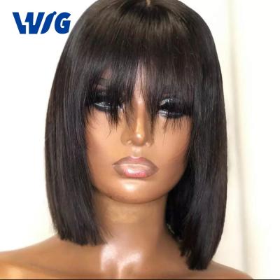 China Can Be Dyed And Bleached Lace Frontal Wig Wholesale Best Selling Short Straight Bob Human Hair Full Lace Wigs Natural Hair Wigs for sale