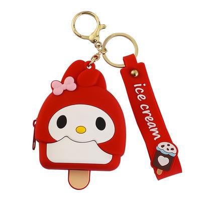 China PVC Cartoon Cute Coin Purse Small Coin Purse Ladies Pendant Storage Silicone Main Objects Ornaments Chain Bag for sale