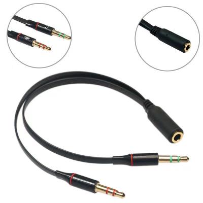 China Audio Player 3.5mm Cable 1/2 Hole Computer Headset Adapter 3.5 Single Female MP3/MP4 To Dual 3.5 Male Splitter for sale