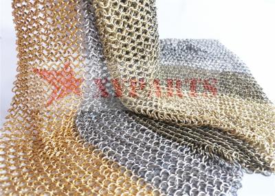 China Van de de Kettingspost van het hoteldecor de Kleuren van Ring Metal Mesh Curtain With PVD Te koop