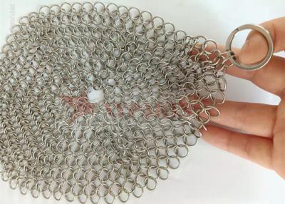 Cina Pulizia della cucina di acciaio inossidabile Ring Mesh Chain Mail Scrubber For di forma rotonda in vendita