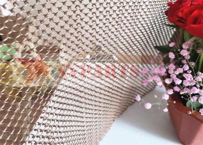 China Gold Color Flexible Metal Coil Drapery Mesh For Hotel Room Hanging Divider for sale