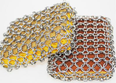 China Schrubbenauflage entfernbares Silikon Chainmail binden mit Ring Mesh For Cast Iron Cleaning zusammen zu verkaufen