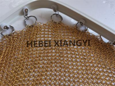 China Hanging Frame Electroplating Metal Ring Mesh For Decorative Partition for sale