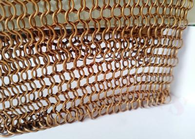 China Copper Plated Chain Mail Mesh Curtain 1.0x8mm Stainless Steel for sale