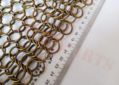 China Stainless Steel 20mm Ring Mesh Curtain Hanging Bronze Color For Interior Partitions for sale