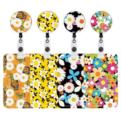 China Card Holders Detachable Color Stain Sunflower Daisy Flower Document Lanyard PVC Broken Bundle Cards Small for sale