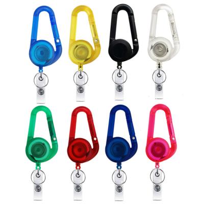 China New Arrivals Key New Arrivals Single Monochrome Monochromatic Retractable Key Carabiner Multifunctional Epoxy Plastic Hanging Key Chain Holder for sale