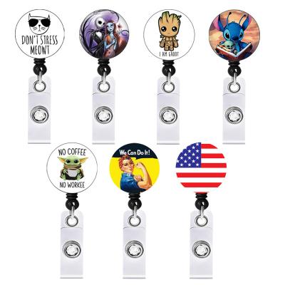 China New Arrivals Plastic Epoxy ID Card Badge Holder Cute Animals Nurse ID Plastic Badge Reel Holder Clip for sale