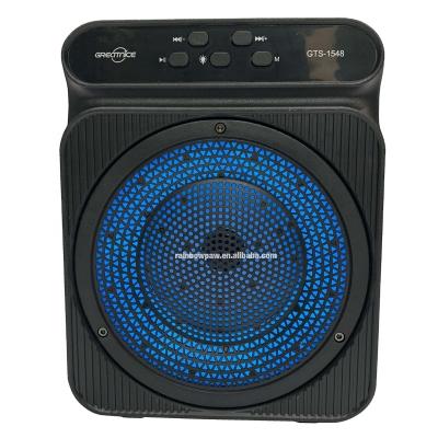 China No Party 4 Inch Outdoor Blue Tooth Speaker RGB Ring Light Wireless Speaker Portable With FM Radio GTS-1548 for sale