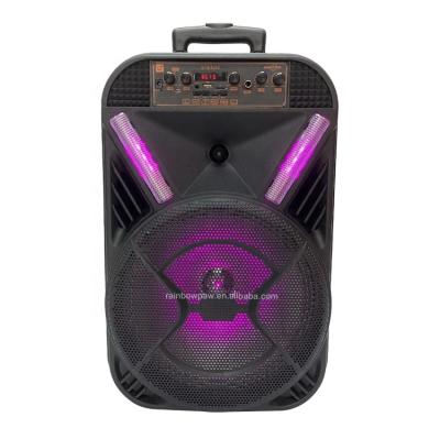 China No Knots Blue Trolley 12 Inch Trolley Party Outdoor Wireless Karaoke Bass Tooth Speaker With Led Light GTS-1542 for sale