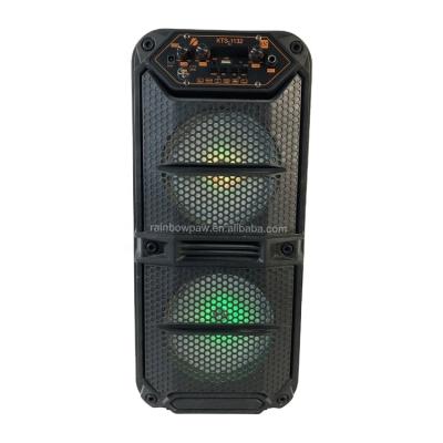 China No Knots Speaker KTS-1132 Double 6.5 Inch Party Speaker Wireless Bass With Microphone Karaoke Wired Speaker for sale