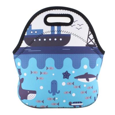 China Waterproof Cute Cartoon Design Recycled Insulated Kids Neoprene Lunch Bag for sale