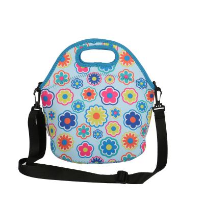 China Waterproof Custom Neoprene Insulated Shoulder Strap School Kids Lunch Bag for sale