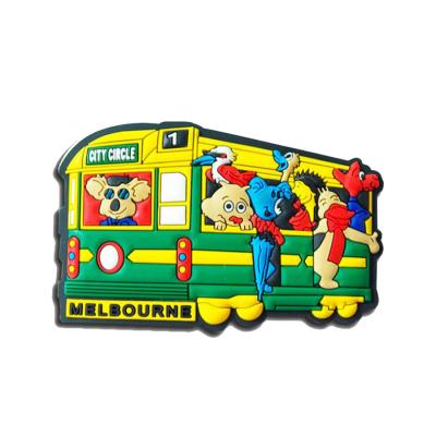 China Customized Bus Animal Shape 3D Silicone Rubber Fridge Magnet for sale