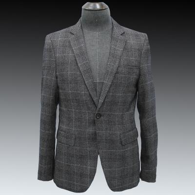 China high quality Anti-wrinkle men's suit and blazer fashion plaid men's suits business formal jacket single breasted slim fit blazer for sale