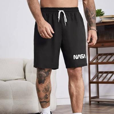 China Anti-wrinkle Men's Fitness Shorts Sports Gym Shorts Print Summer Casual Straight Pants Workout Running Shorts for sale