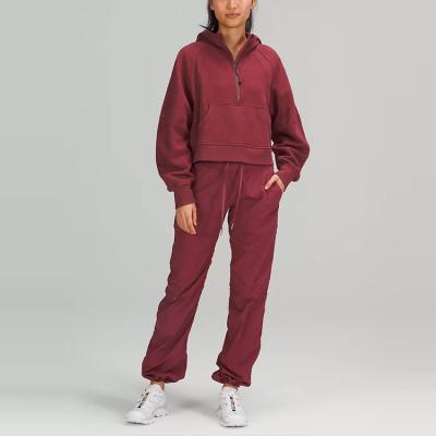 China Wholesale NAYIJI Anti-Wrinkle Jogging Women Customized Oversized Zipper Up Women Two Piece Set Unisex Sweatpants And Hoodie Set for sale