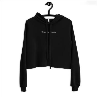 China Wholesale High Quality Embroidered Anti-wrinkle NAYIJI Hoodie Crop Sweater Women Long Sleeve Black Sweatshirt for sale