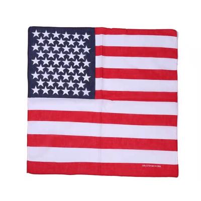 China Multifunctional Stock Cheap Price Polyester American Flag Pet Bandanna Custom Designs for sale