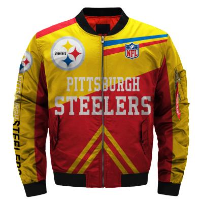 China Wholesale NFL Steelers Flight Bomber Regular Casual Warm Fashion Long Sleeve Casual Wear Mens Womens Mens Womens Jackets for sale