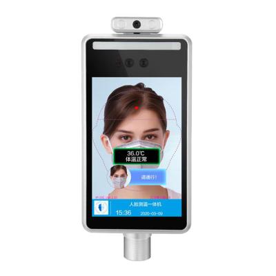 China 8 Inch Access Control Face Recognition Scanner Attendance System Temperature Measuring Machine for sale