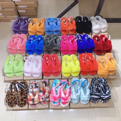 China The fashion trend 2021 new winter sale indoor hot style plush fur warm soft sandals slides slippers for women and children for sale