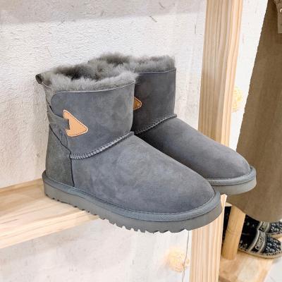 China Winter fashion high quality thermal solid color women cotton snow boots outdoor kids warm furry snow boots for sale