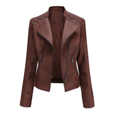 China Women Plus Size 0101 Women Leather Jacket PU Motorcycle Leather Jacket Leather Jacket for sale