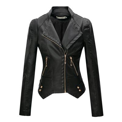 China 0301PU Women's Leather Jacket Plus Size Motorcycle Leather Jackets Leather Jacket for sale