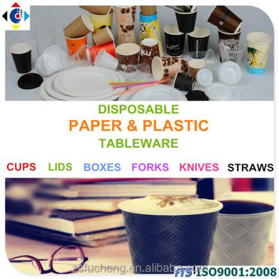 China coffee/drinking/disposable food paper and tableware plastic tableware products for sale