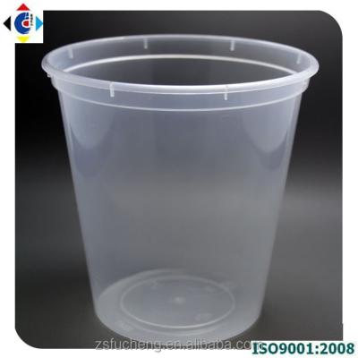 China Disposable 25oz Clear Plastic Glass Soup Storage Canisters With Plastic Lids for sale