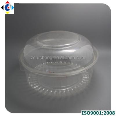 China Sale 12DL Disposable Whole Clear PET Clamshell Plastic Salad Packaging Round Box for sale