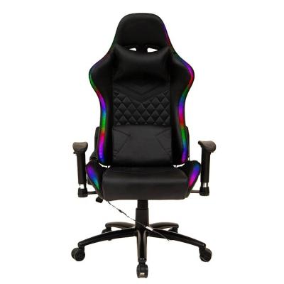 China Other Popular Hot Sales RGB Light Swivel Pink Leather Gaming Chairs for sale