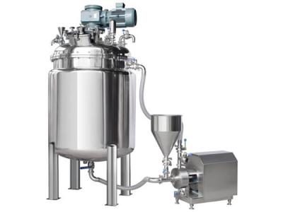 China Flange Mount Double Jacketed Mixing Tank Vacuum Powder Homogenizer for sale