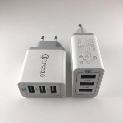 China Mobile Phone QC 3.0 3 Port USB Adapter Travel Charger For Mobile Phones for sale